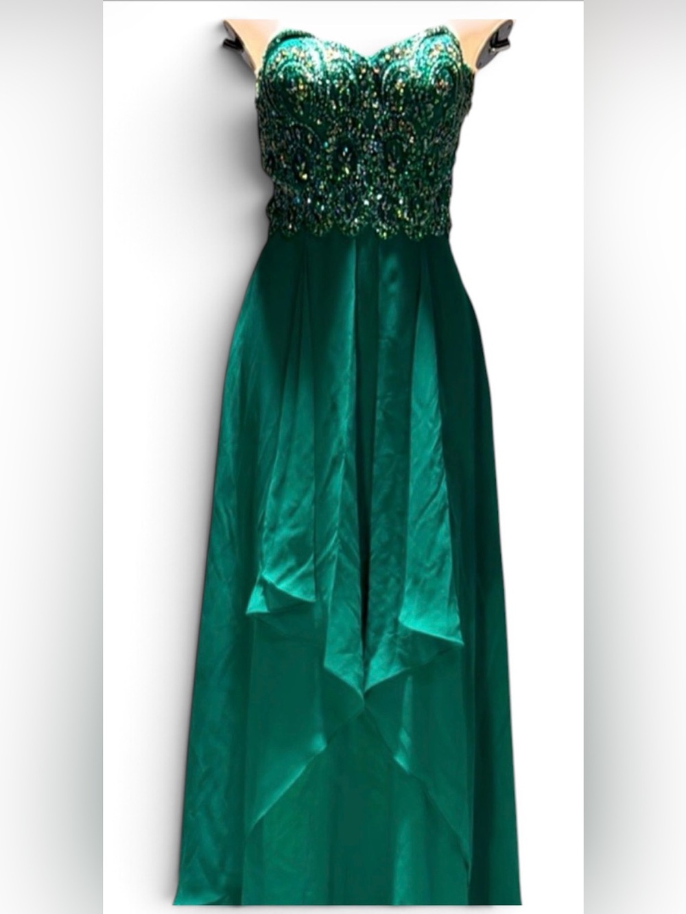 Elegant Green Strapless Dress